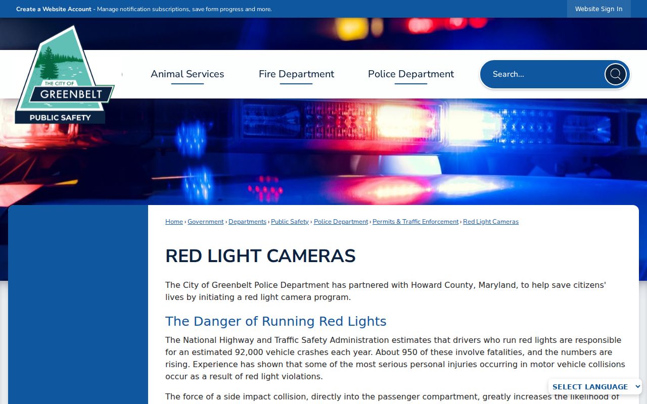 Greenbelt camera citation payment page and MVA release details for Prince George's County warrant records